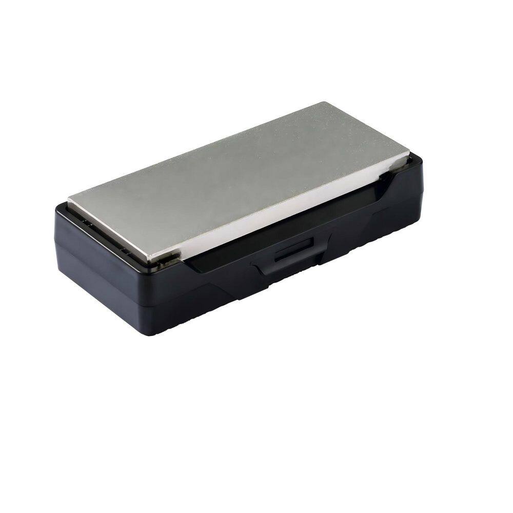 6 in. x 2.5 in. Double Sided Diamond Sharpening Stone, Whetstone Knife Sharpener, Storage Case with NonSlip Base