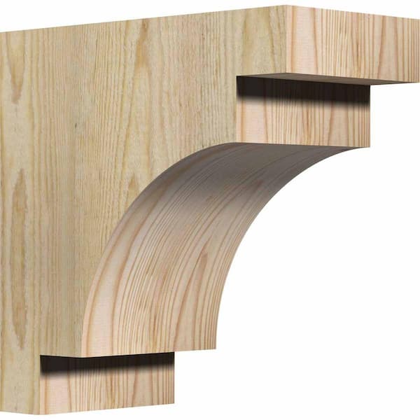Ekena Millwork 6 in. x 12 in. x 12 in. Douglas Fir Mediterranean Rough Sawn Corbel