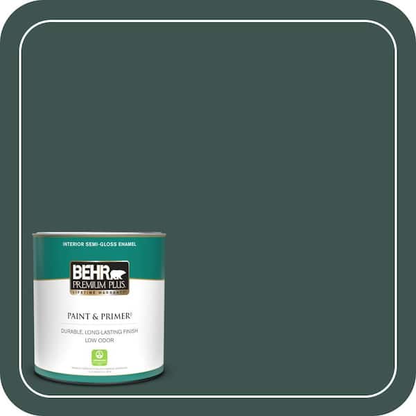 BEHR PREMIUM PLUS 1 qt. #480F-7 Sycamore Tree Semi-Gloss Enamel Low Odor Interior Paint & Primer