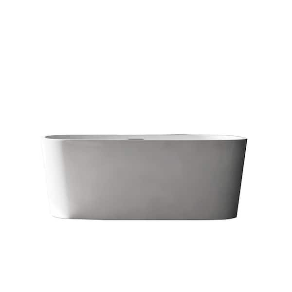 Aston Creswell 5.57 ft. Acrylic Flatbottom Bathtub in White in Oil Rubbed Bronze Finish