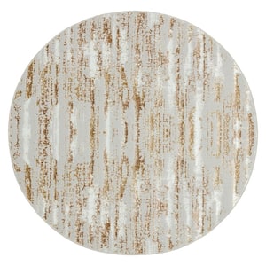 Milano Home Beige 7 ft. Round Woven Area Rug