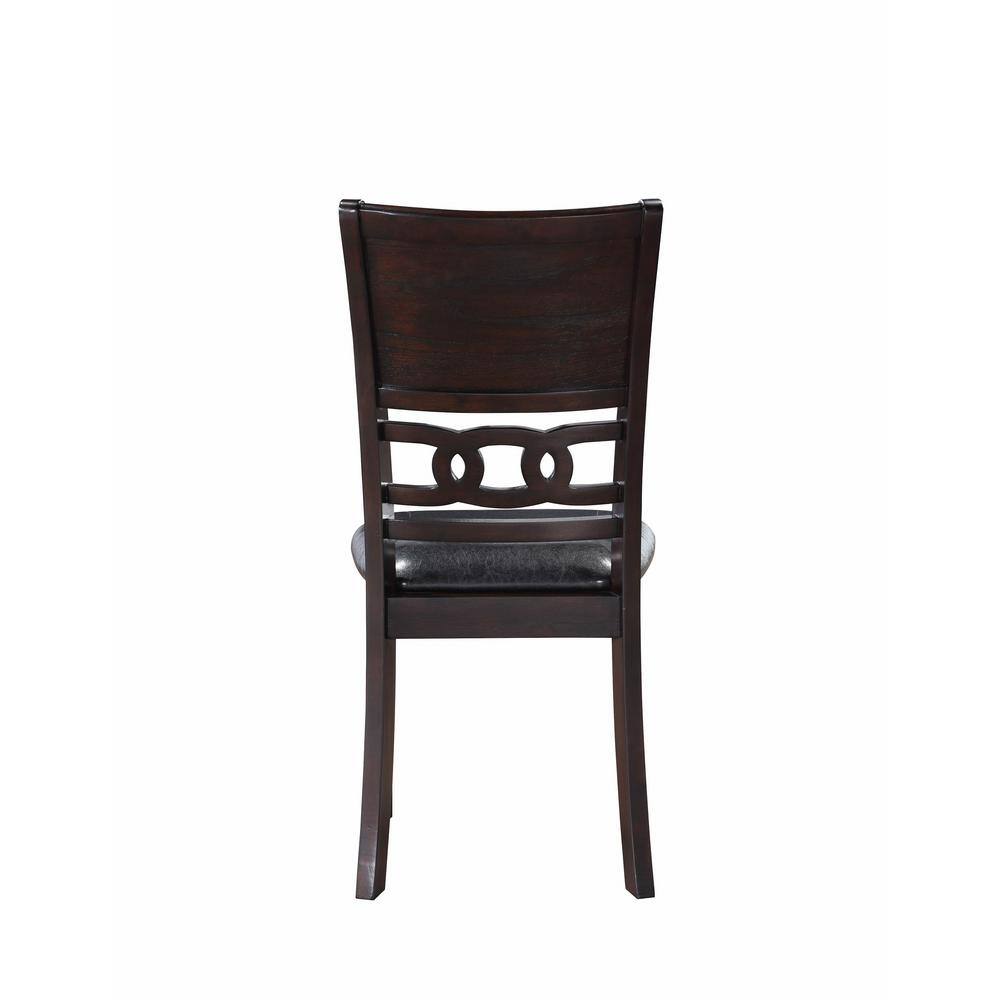 Gia 60" Ebony Wood Dining Set with 4 Black PU Chairs