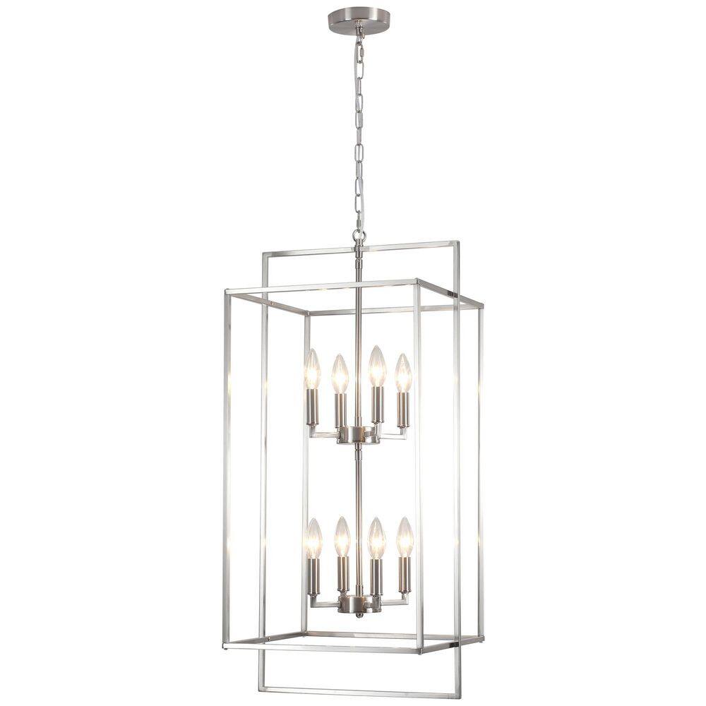 8-Light Nickel Candlestick Hanging Island Chandelier Light Fixture for Kitchen Island, Foyer price history on PriceWatchPro