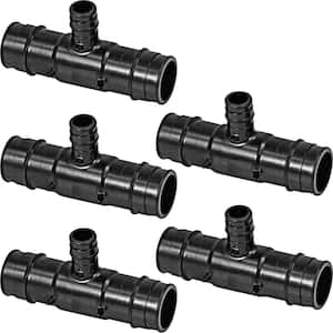 1-1/4 in. x 1-1/4 in. x 3/4 in. PEX-A Reducing Tee Pipe Fitting Plastic Poly Alloy Expansion Barb in Black (Pack of 5)