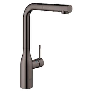 Essence Single-Handle Pull-Out Sprayer Kitchen Faucet with Dual Spray in Hard Graphite