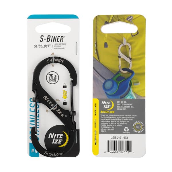 Nite Ize 4-Pack Black Steel S-Biner KeyRack With 6 #.5 S-Biners - Key Organizer System