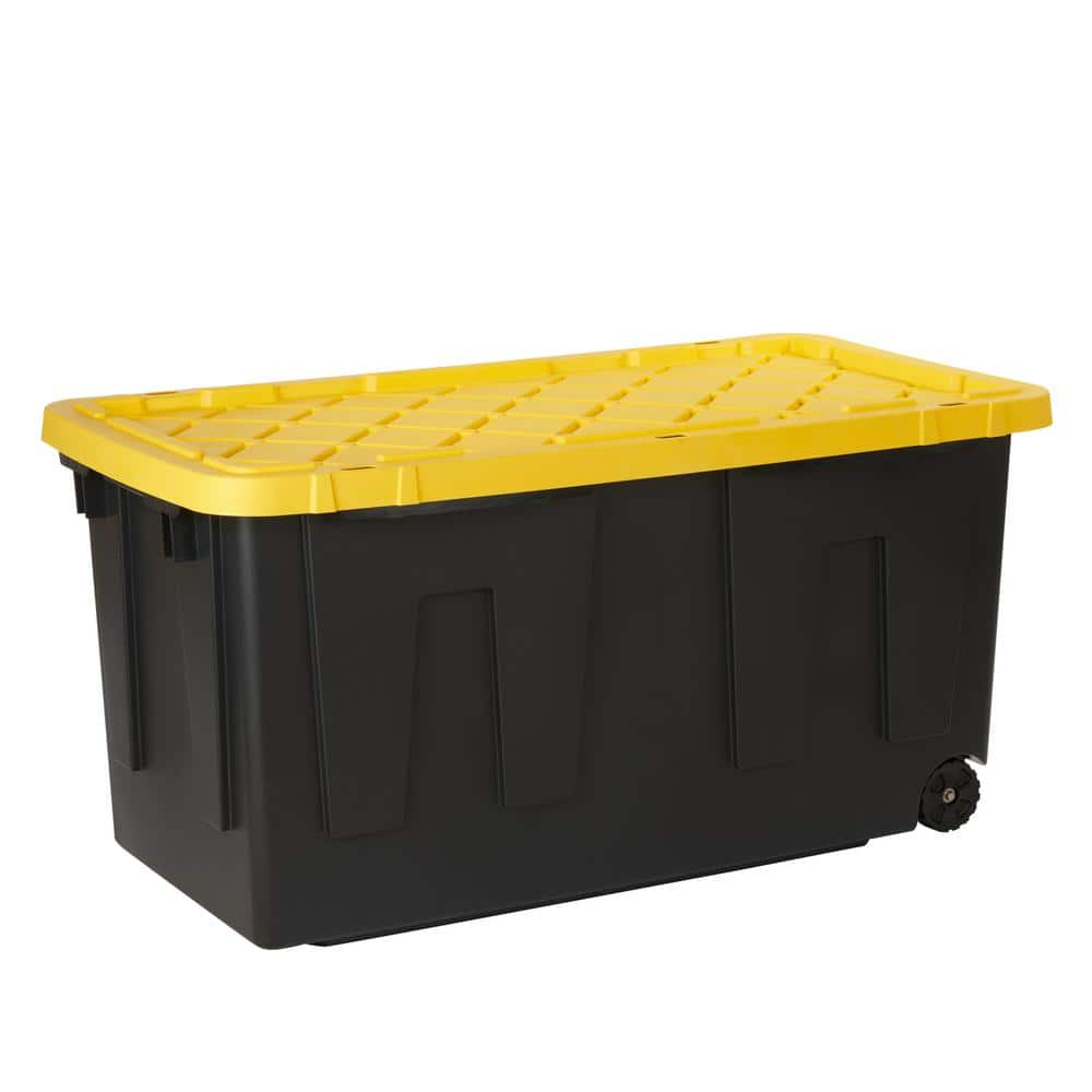 Reviews for HDX 70 Gal. Tough Storage Tote with Wheels in Black with Yellow  Lid | Pg 4 - The Home Depot