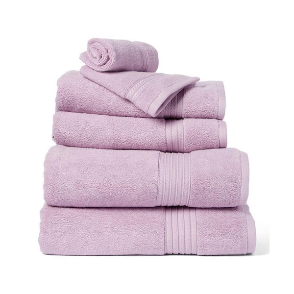Espalma Summit 6-Piece Lavender Solid Cotton Bath Towel Set 856891
