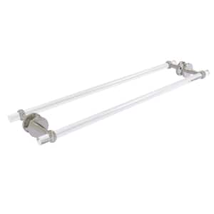 Clearview 30 in. Back to Back Shower Door Towel Bar with Twisted Accents in Satin Nickel
