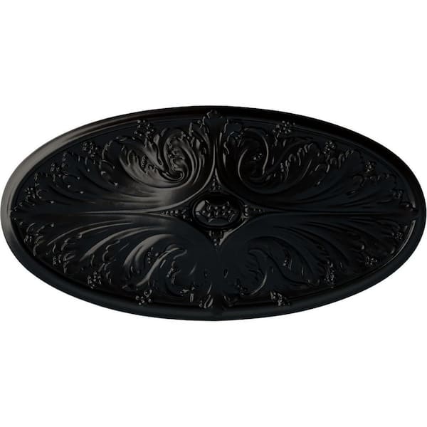 Ekena Millwork 24-3/4" W x 12-1/2" H x 1-3/4" Madrid Urethane Ceiling, Hand-Painted Jet Black