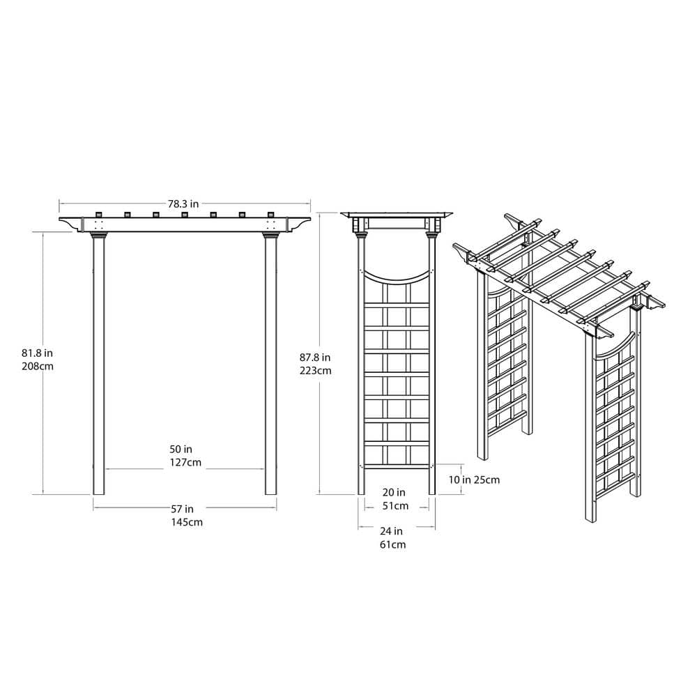 Westhaven Classic 57'' White Vinyl Garden Arbor