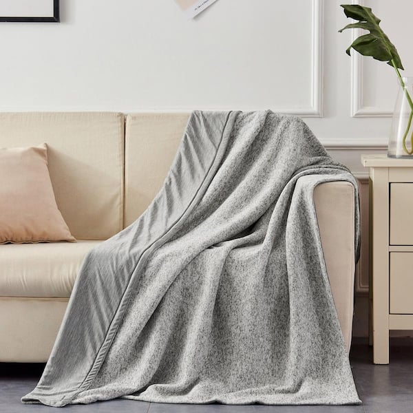 Grey fleece best sale throw blanket