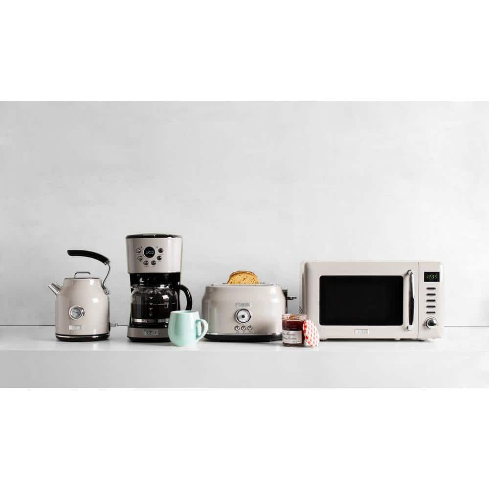 Putty Beige Stainless Steel Electric Kettle with Temperature Gauge