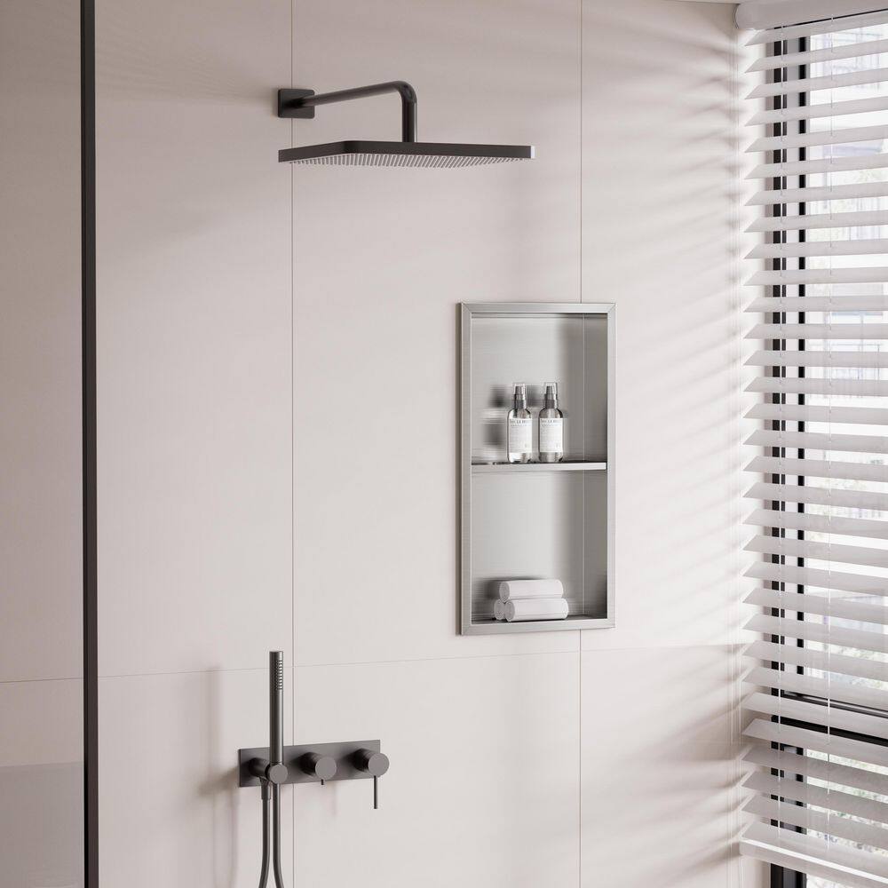 12 in. W x 24 in. H x 4 in. D Waterproof Recessed Shower Niche Storage Shelf in Brushed Gold, with LED Light price history on PriceWatchPro