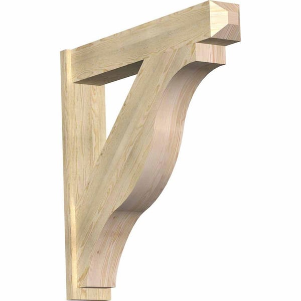 Ekena Millwork 8 in. x 44 in. x 44 in. Douglas Fir Fuston Craftsman Rough Sawn Outlooker