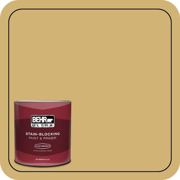 BEHR ULTRA 1 qt. #M320-5 Dried Chamomile Extra Durable Flat Interior Paint & Primer
