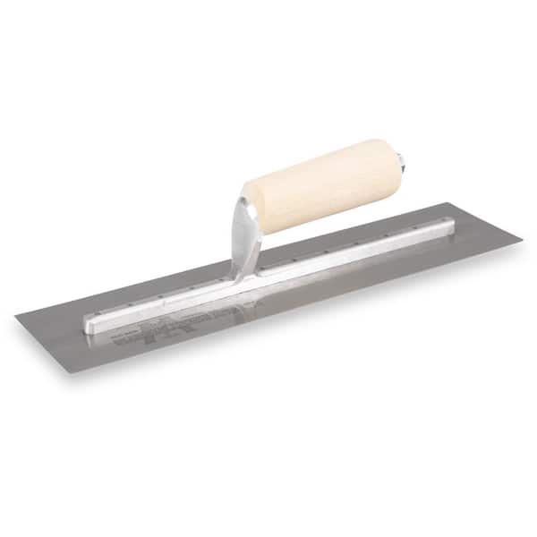 MARSHALLTOWN 14 in. x 3-1/2 in. Finishing Straight Wood Handle Trowel
