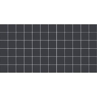 Keystones Unglazed Black 12 in. x 24 in. x 6 mm Porcelain Mosaic Floor and Wall Tile (24 sq. ft. / case)