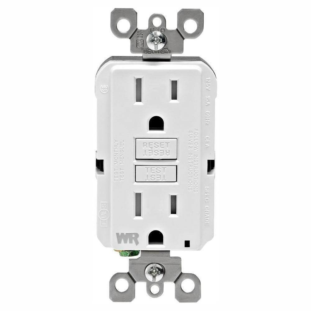 UL Listed Wall Plate Included 2 Pack, Gray ELEGRP 15 Amp GFCI Outlet 5-15R Narrow Design GFI Dual Receptacle Self-Test Ground Fault Circuit Interrupters TR Tamper Resistant with LED Indicator 