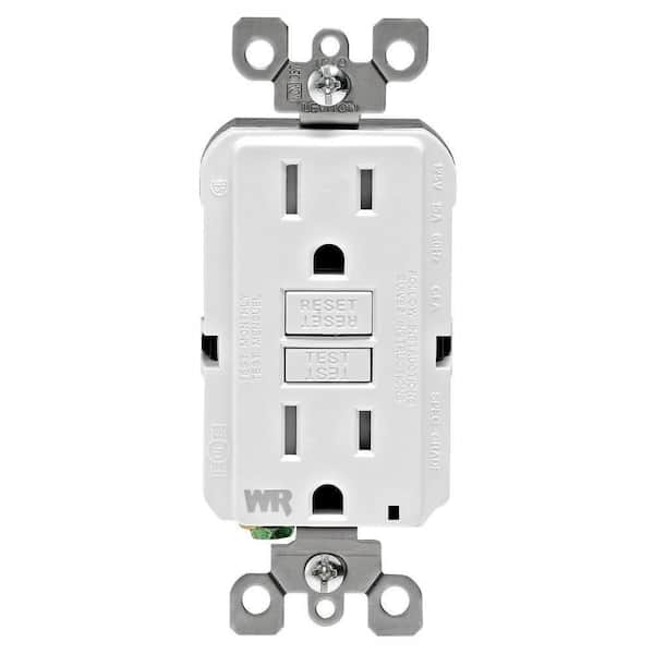 Leviton 15 Amp 125-Volt Duplex Self-Test Tamper Resistant/Weather Resistant GFCI Outlet, White (3-Pack)