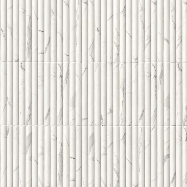 Rainuer Calacatta 5 in. x 10 in. Satin Porcelain Subway Wall Tile (9.02 sq. ft. /Case)