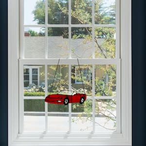 Convertible Car Stained Glass Window Panel