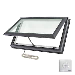 44-1/4 in. x 26-7/8 in. Fresh Air Electric Venting Deck-Mount Skylight with Laminated Low-E3 Glass