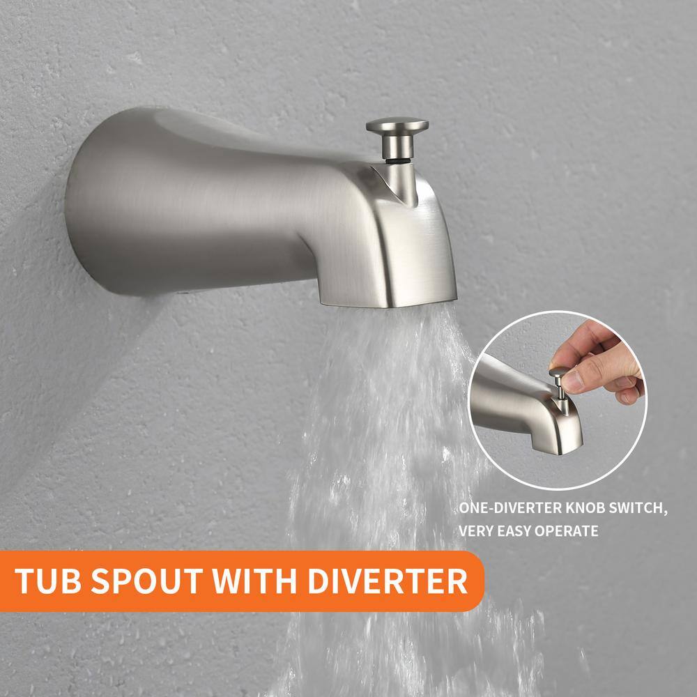 Brushed Nickel Wall Mounted Rain Shower System with Handheld
