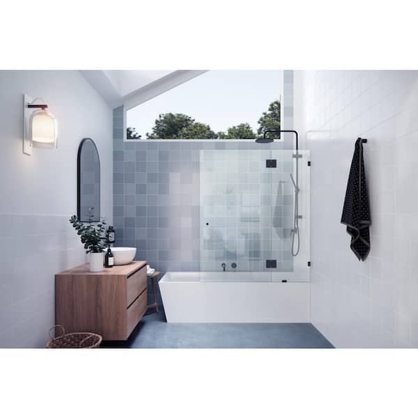 FELYL Caffee 48 in. W x 58 in. H GYM Use Pivot Frameless Tub Door in Bright  Gray Finish with Water Repellent Clear Glass FL81024858C - The Home Depot