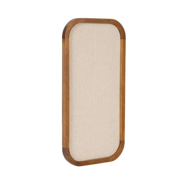 Hutton 12 in. x 24 in. Rustic Brown Wood Framed Linen Fabric Memo Board