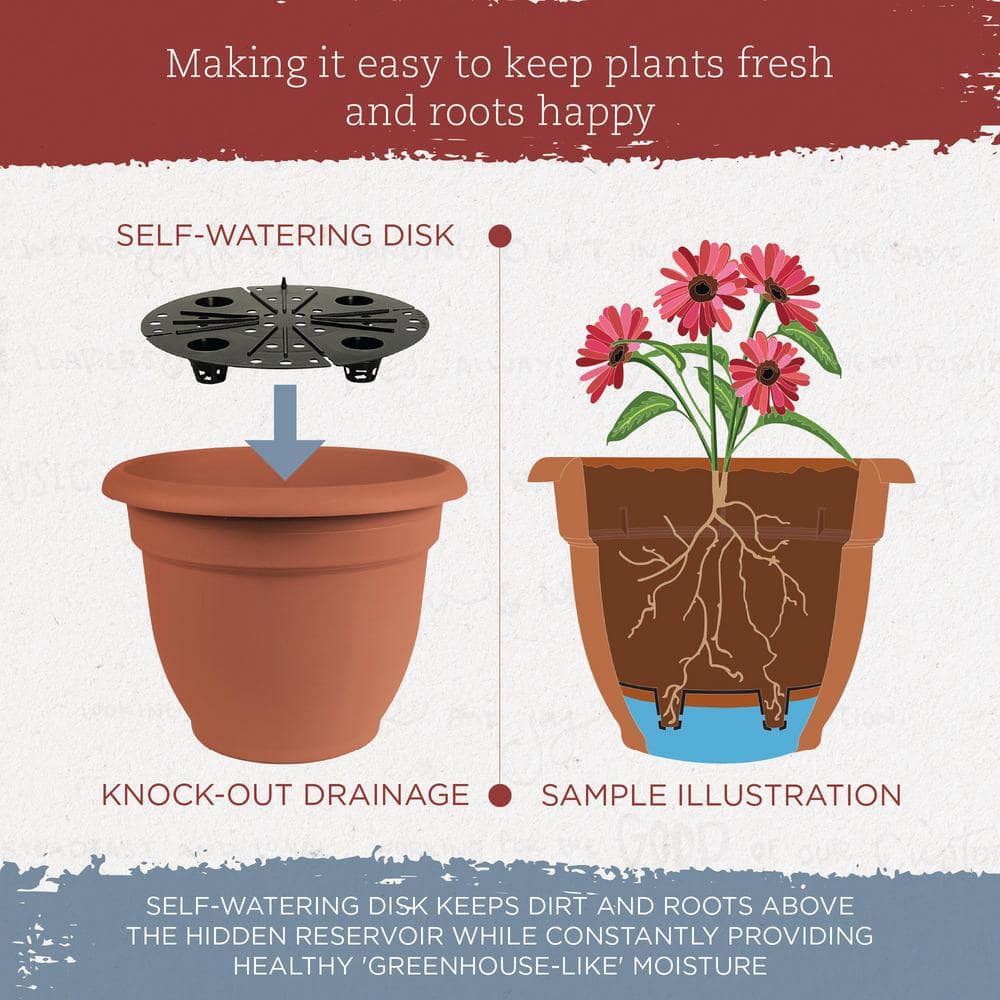 Ariana 17'' Muted Terra Cotta Self-Watering Indoor/Outdoor Planter