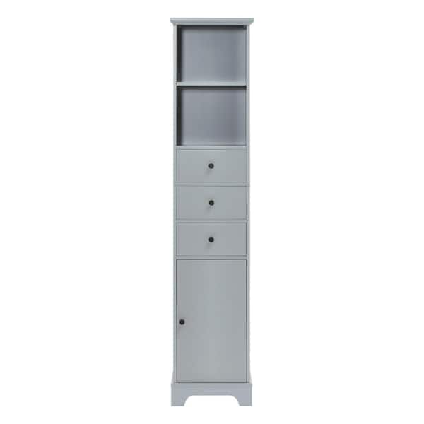 Aoibox Gray Freestanding Bathroom Storage with 3