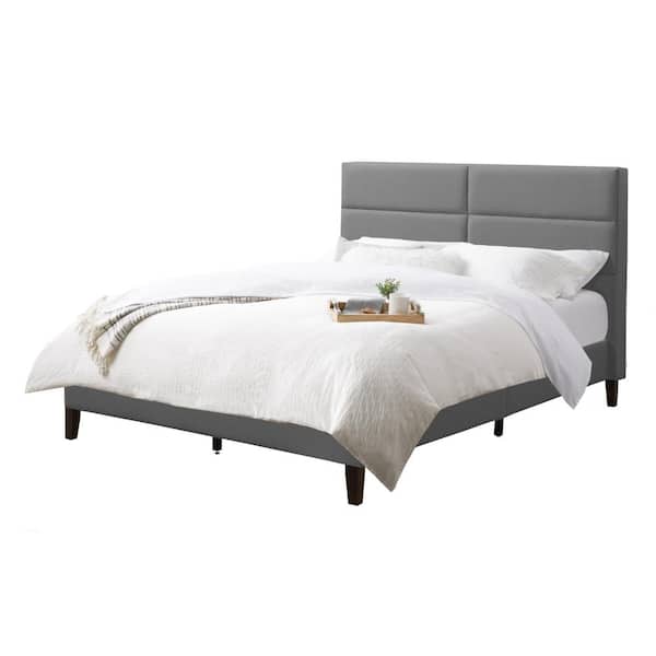 Bellevue Gray Fabric Double/Full Upholstered Platform Bed