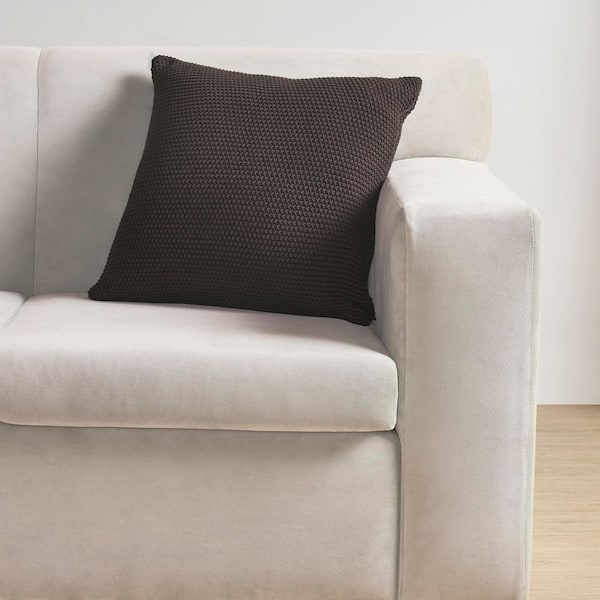Northbay Cotton Chocolate 20 in. Square Decorative Throw Pillow Cover
