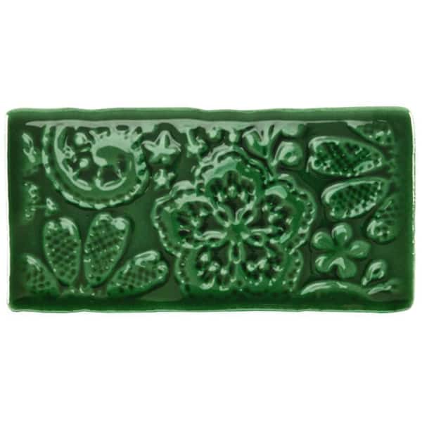 Viva Feelings Antic Verde 3 in. x 6 in. Ceramic Wall Take Home Tile Sample