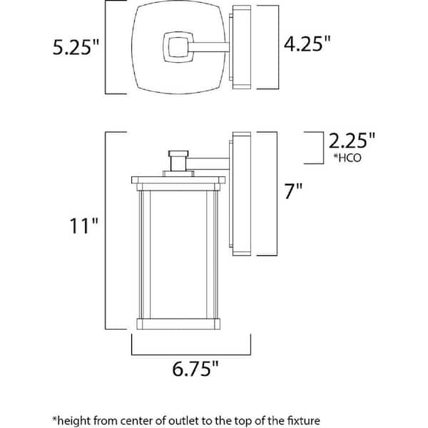 Bungalow 5.25 in. W 1-Light Bronze Outdoor Wall Lantern Sconce