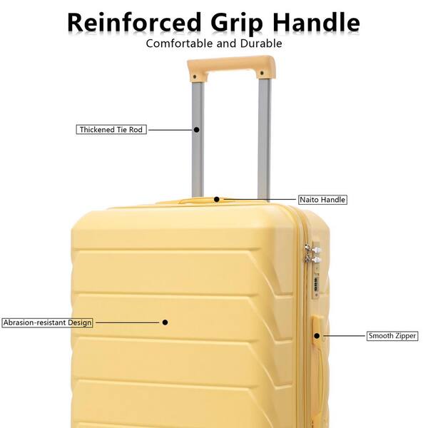 Boyel Living 3-Piece Yellow ABS Hardside Spinner Luggage Set with