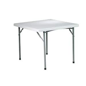 36 in. Light Gray Plastic Portable Folding Card Table