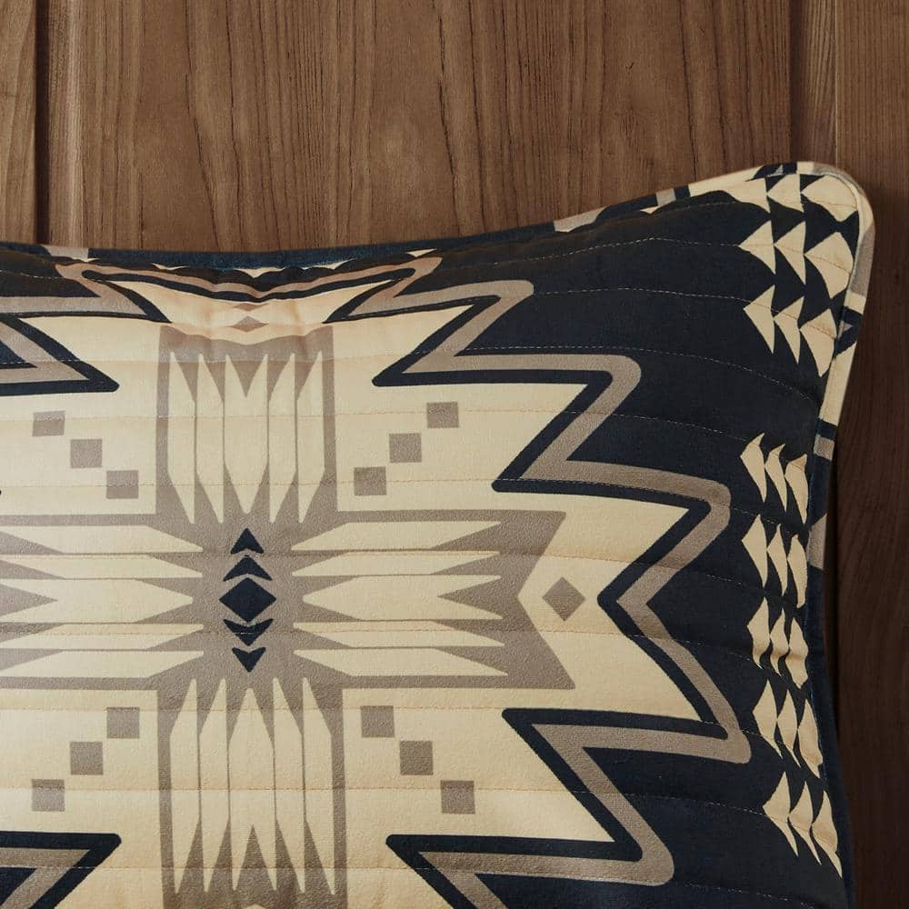Full Black and Tan Aztec Pattern Quilt Set