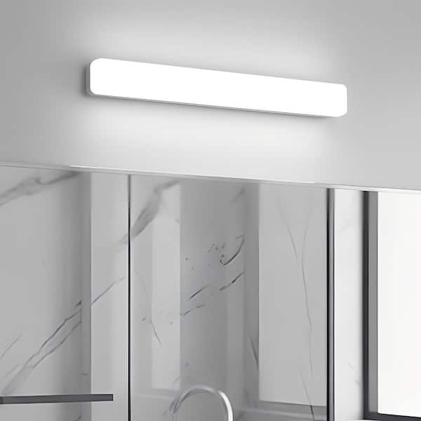 23.6 in. 1-Light Modern White Cylinder Integrated LED Bath Vanity Light Bar, Wall Fixture for Bathroom Mirror