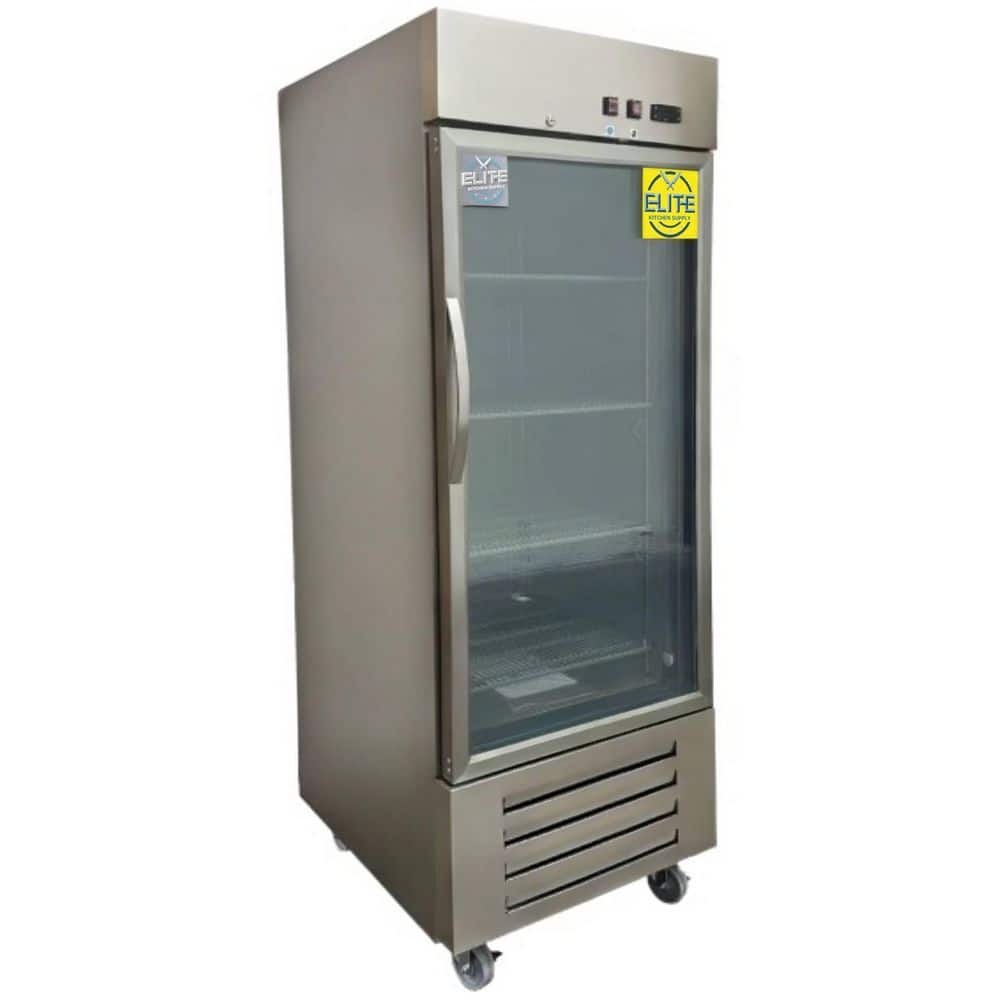 28 in. W 17.79 cu. ft. Auto/Cycle Defrost Commercial NSF Glass Door Refrigerator E29GR in Stainless Steel