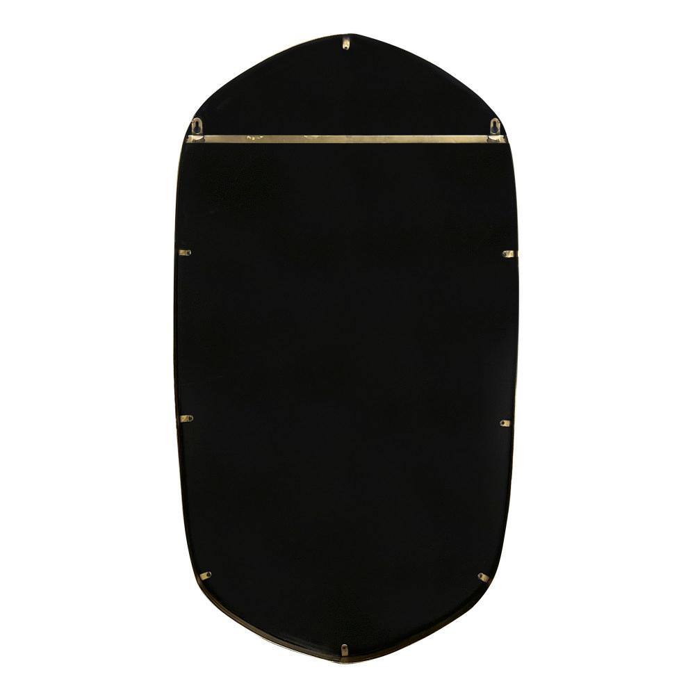 Gold Oblong Hexagon Metal Framed Wall Mirror, 20 x 36