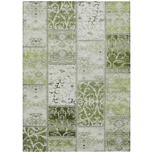 Chantille ACN566 Green 5 ft. x 7 ft. 6 in. Machine Washable Indoor/Outdoor Geometric Area Rug
