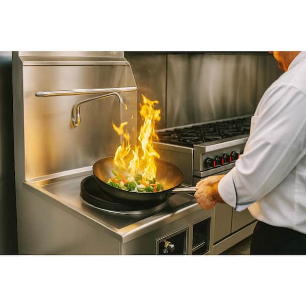 24 in. W 1 Burner 16 in. hole Commercial Gas Chinese Wok Accessory Range in Stainless