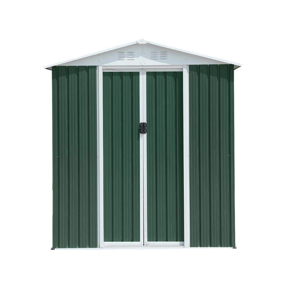 Green 6 ft. W x 4 ft. D Outdoor Metal Storage Shed Garden House With Aluminum Alloy Frame and Sliding Door (24 sq. ft.) price history on PriceWatchPro