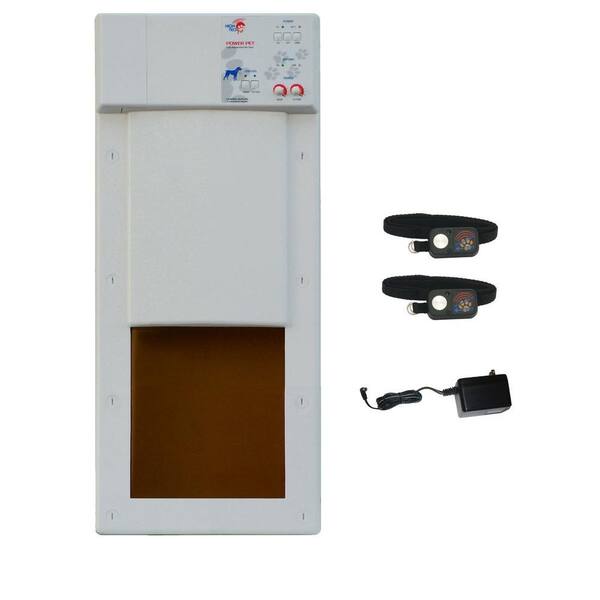 High Tech Pet 8 in. x 10 in. Medium Electronic Fully Automatic Power Pet Door Deluxe Package with Free Additional Ultrasonic Collar