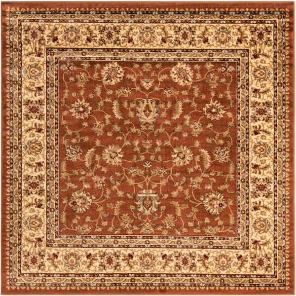 Unique Loom Voyage St. Louis Brick Red 6' 0 x 6' 0 Square Rug