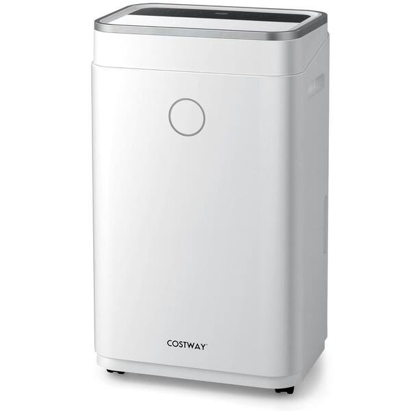 Costway ES10105US-WH 60-Pint Dehumidifier for Home and Basements 4000 Sq.ft. w/3-Color Digital Display - 1