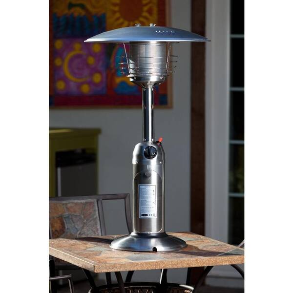 Fire Sense 10 000 Btu Stainless Steel, 36 Inch Outdoor Table Top Patio Heater In Black Finish