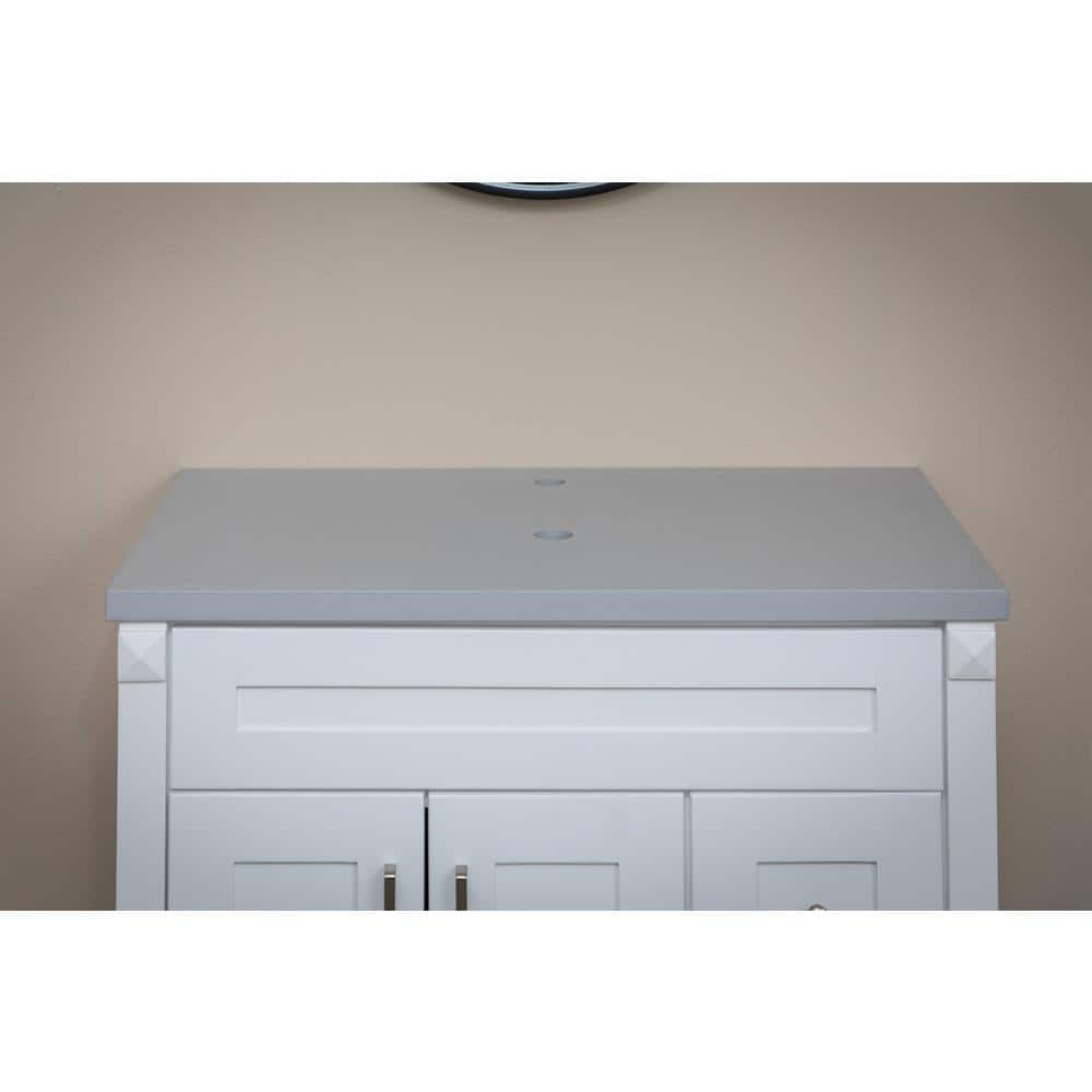 Light Gray Terrazzo Vanity Countertop for Vessel Sinks, 31"x22"